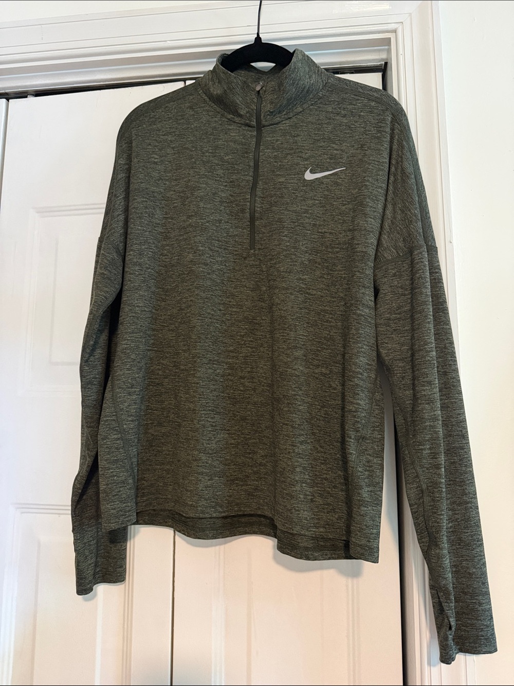 Nike Olive Heather Half-Zip Performance Pullover